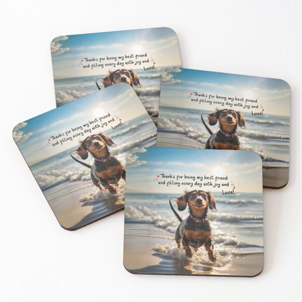 Item preview, Cute Dachshund dog in the Beach  designed and sold by Tetete.