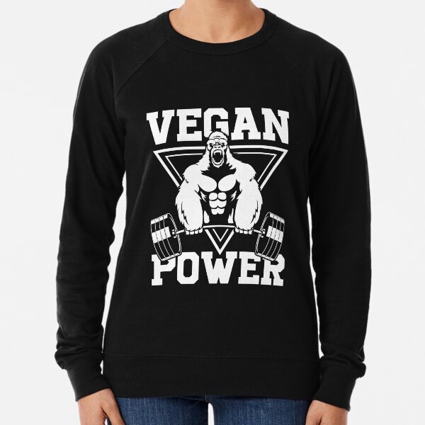Vegan Power Workout Muscle Gorilla Bodybuilding Lightweight Sweatshirt
