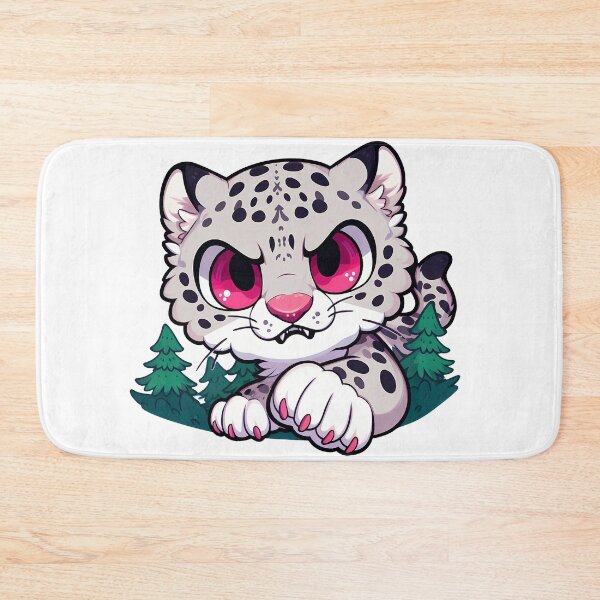 Item preview, Angry Kawaii Snow Leopard between trees designed and sold by Irbisinthebox.