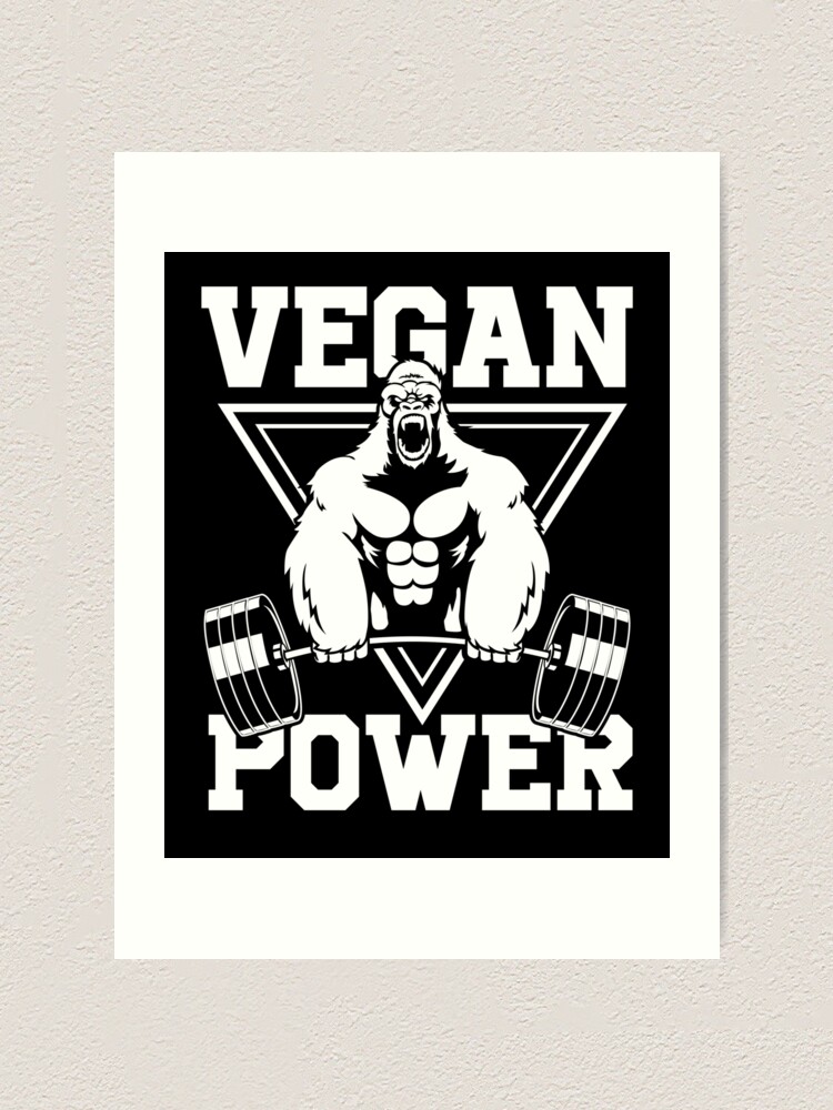 Alternate view of Vegan Power Workout Muscle Gorilla Bodybuilding Art Print