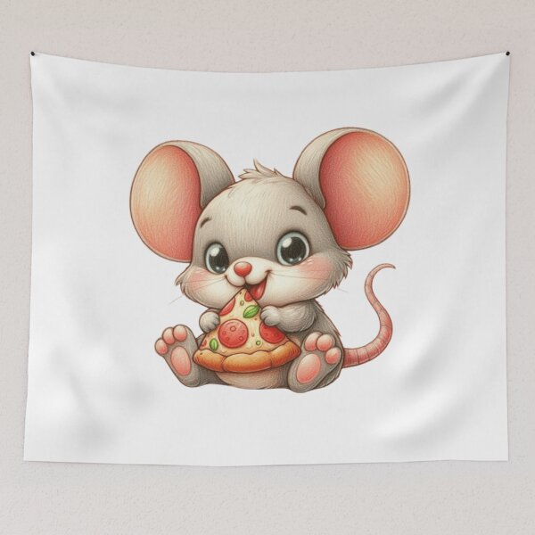 Item preview, Cute mouse with pizza designed and sold by Culmika.