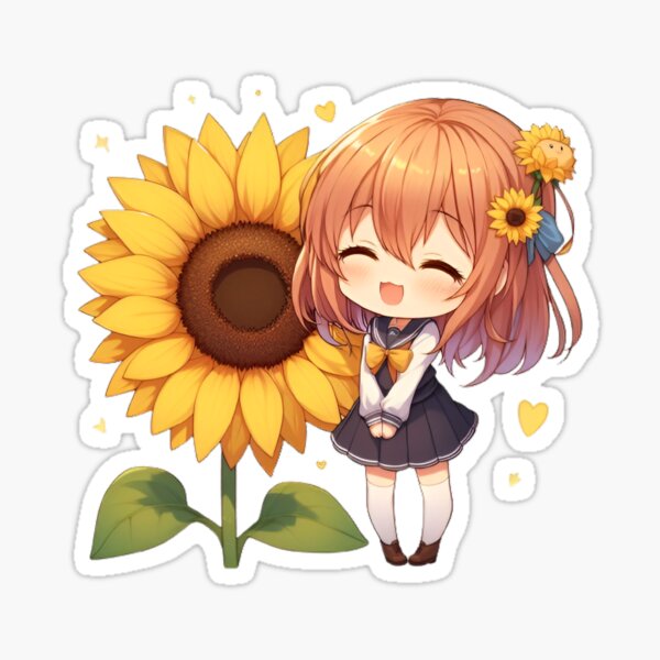 Vibrant Sunflower Bloom Isolated Against a Transparent Background Sticker