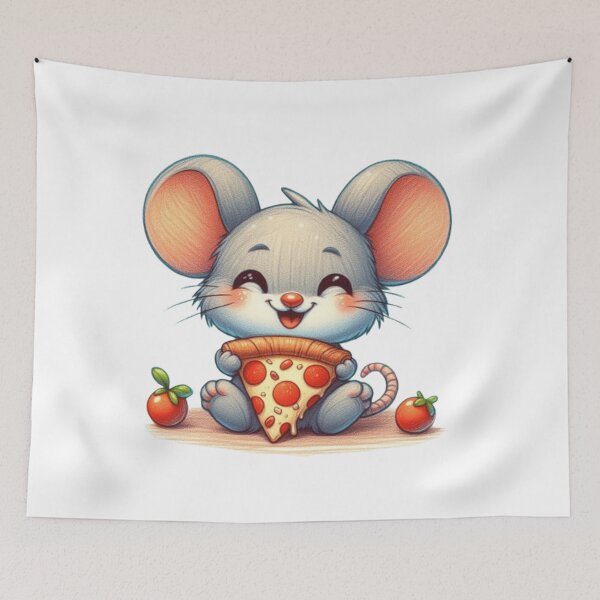 Item preview, Cute mouse with pizza designed and sold by Culmika.