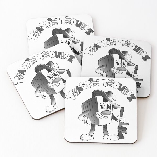 Item preview, Toastin trouble rubberhose design (white) designed and sold by Thevengefulone.