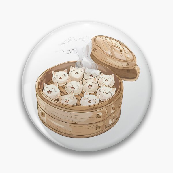 Item preview, Steamer Full of Cat Dumplings designed and sold by LarkspurAndTea.