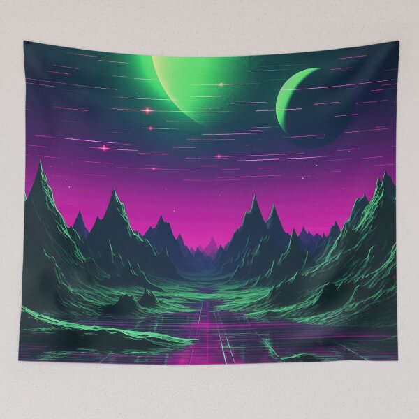 Item preview, Futuristic Echoes: Abstract Synthwave Spectrum designed and sold by Mullet Monkey.