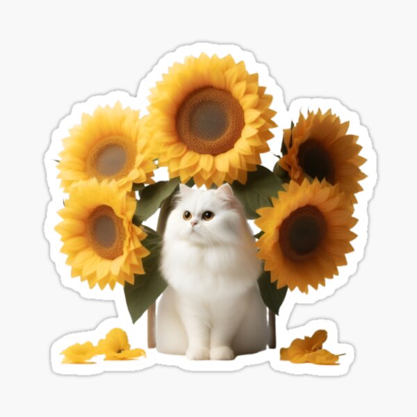 Vibrant Sunflower Bloom Isolated Against a Transparent Background Sticker