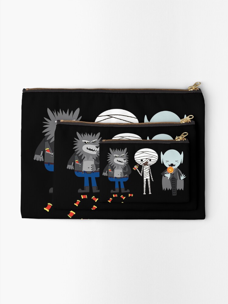 Thumbnail 2 of 4, Zipper Pouch, Classic Monsters on Halloween designed and sold by CarlaBaremb.