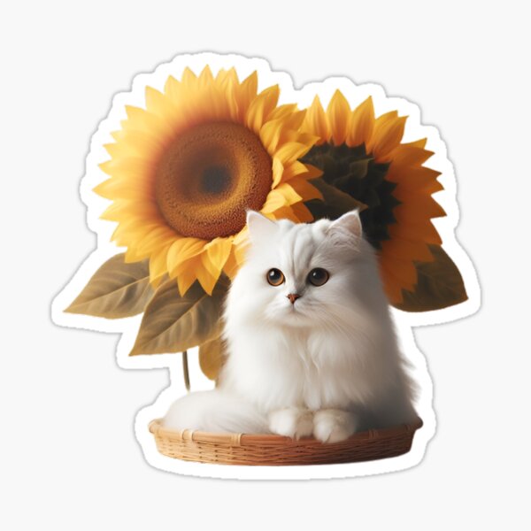Vibrant Sunflower Bloom Isolated Against a Transparent Background Sticker