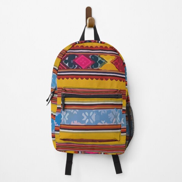 Item preview, Mexican serape fabric bright yellow maximalist decor embroidery poncho designed and sold by T-Mex.