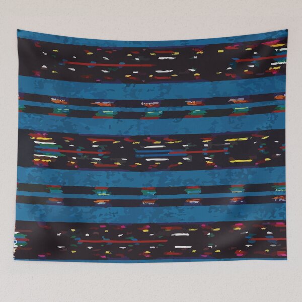 Item preview, Mexican rebozo fabric blue poncho textile serape designed and sold by T-Mex.