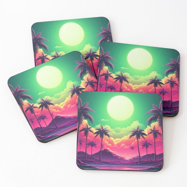 Item preview, Luminous Synthesis: Abstract Retrowave Horizons designed and sold by Mullet Monkey.
