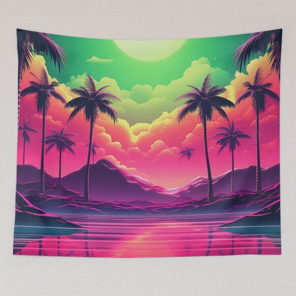 Item preview, Luminous Synthesis: Abstract Retrowave Horizons designed and sold by Mullet Monkey.