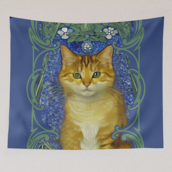 Item preview, Portrait of a Cute Kitten in Vintage Tiffany Style Stained Glass designed and sold by Sandy Richter.