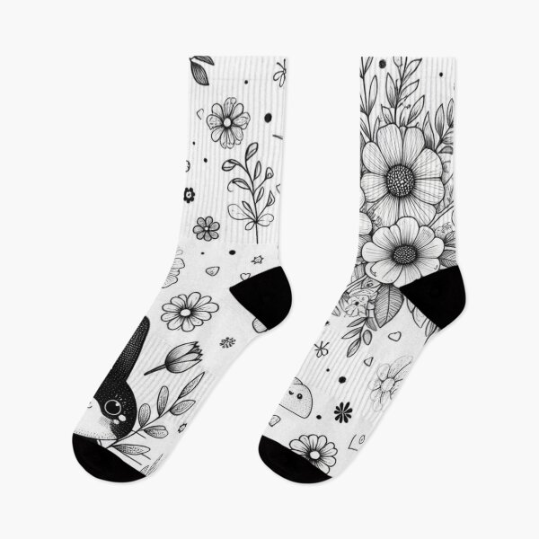 Artikelvorschau, Musterblumen in Schwarz und Weiß entworfen und verkauft von asbno19.