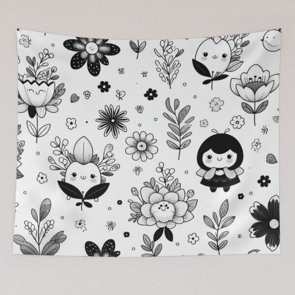Item preview, Pattern flowers  in black and white designed and sold by asbno19.