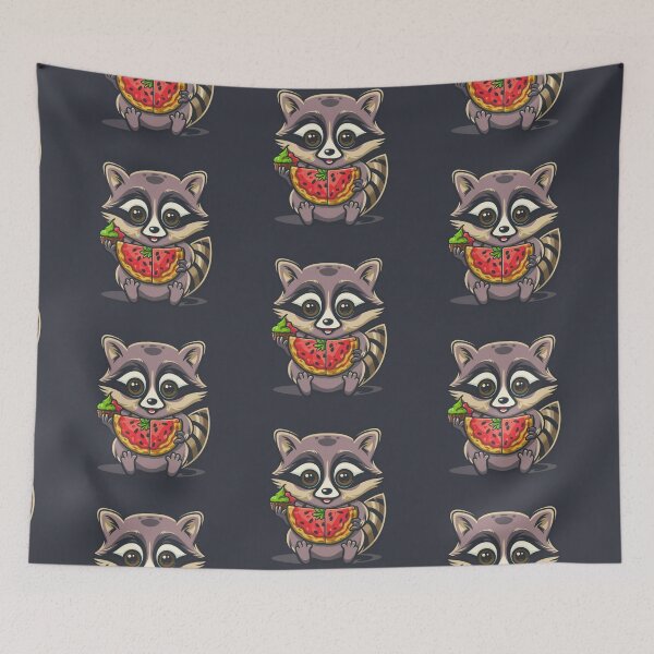 Item preview, Funny cute kawaii raccoon eating something designed and sold by Trend-Beaver.