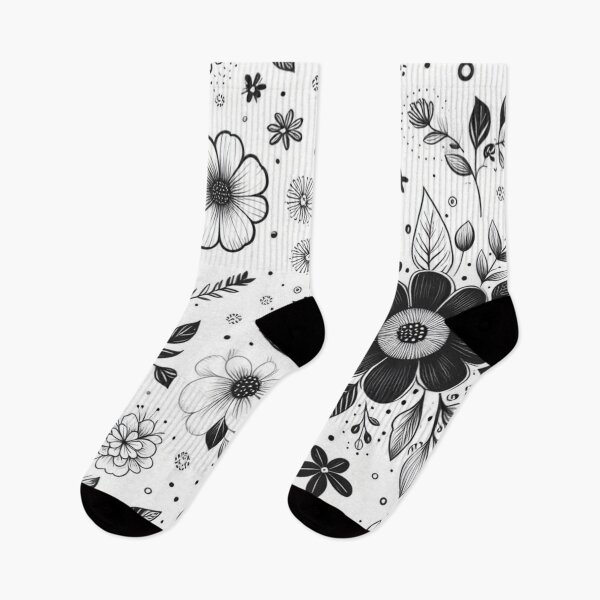 Artikelvorschau,  Musterblumen in Schwarz und Weiß entworfen und verkauft von asbno19.