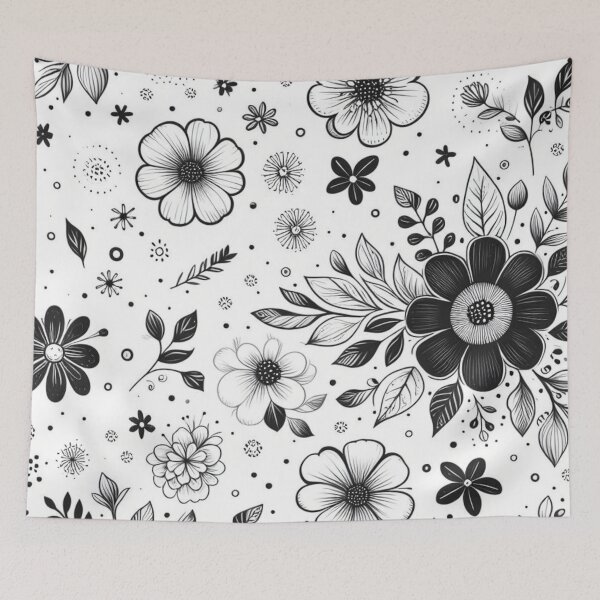 Item preview,  Pattern flowers  in black and white designed and sold by asbno19.