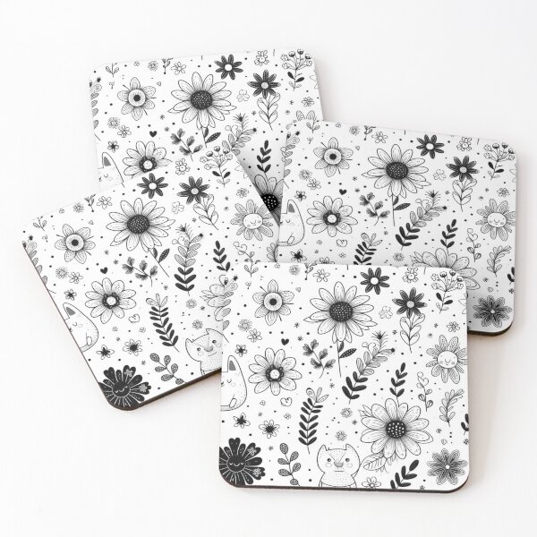 Item preview, Pattern flowers  in black and white designed and sold by asbno19.