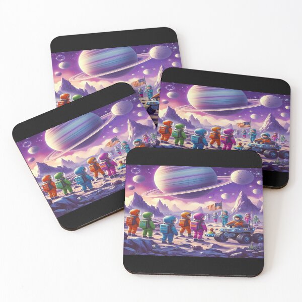 Item preview, Children in Blue Rover Astronauts in Space Wall Art and Puzzle designed and sold by Cupideros.