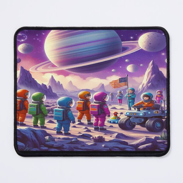 Item preview, Children in Blue Rover Astronauts in Space Wall Art and Puzzle designed and sold by Cupideros.