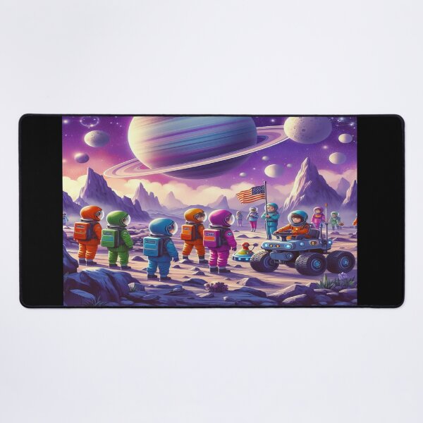 Item preview, Children in Blue Rover Astronauts in Space Wall Art and Puzzle designed and sold by Cupideros.