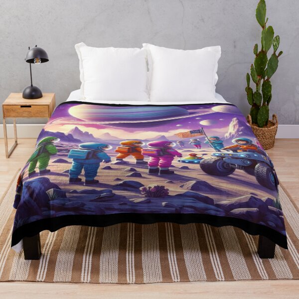 Item preview, Children in Blue Rover Astronauts in Space Wall Art and Puzzle designed and sold by Cupideros.