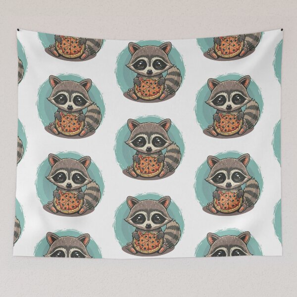 Item preview, Funny cute kawaii raccoon eating something designed and sold by Trend-Beaver.