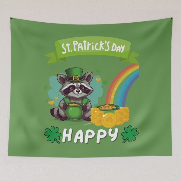 Item preview, Happy St Patricks Day - Funny Patrick's Day Lucky Raccoon designed and sold by Raccoon's World.
