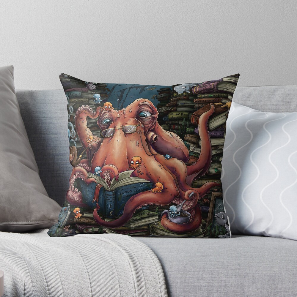Grandpa Octopus Throw Pillow