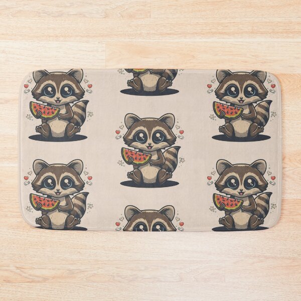 Item preview, Funny cute kawaii raccoon eating something designed and sold by Trend-Beaver.