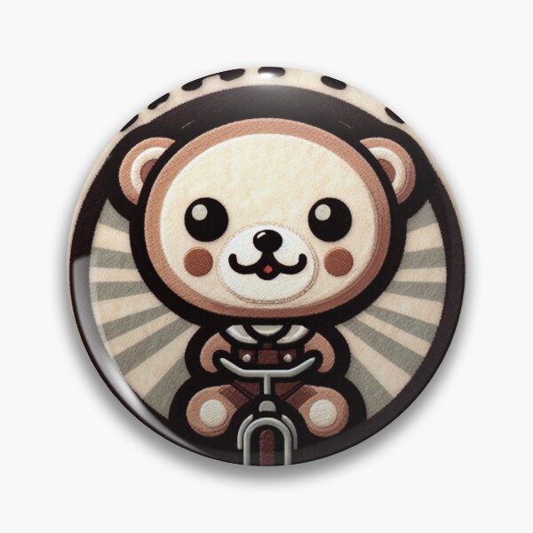 Item preview, Kawaii Bear on Bicycle: Happy Illustration designed and sold by GALUMARKET.