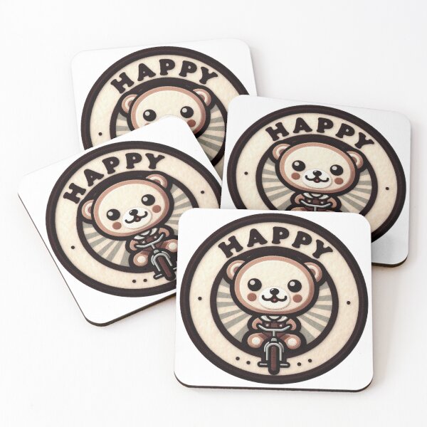 Item preview, Kawaii Bear on Bicycle: Happy Illustration designed and sold by GALUMARKET.