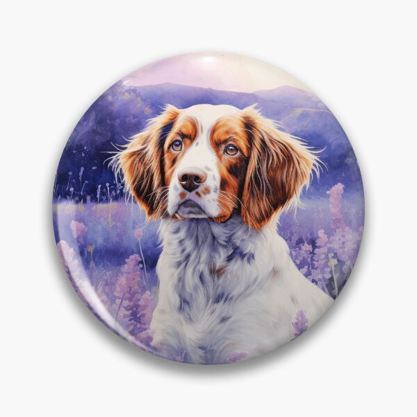 Item preview, Brittany Spaniel Dog In Lavender Flower Field designed and sold by TheAnimalZ00.