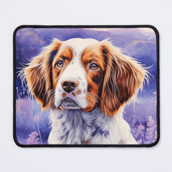 Item preview, Brittany Spaniel Dog In Lavender Flower Field designed and sold by TheAnimalZ00.