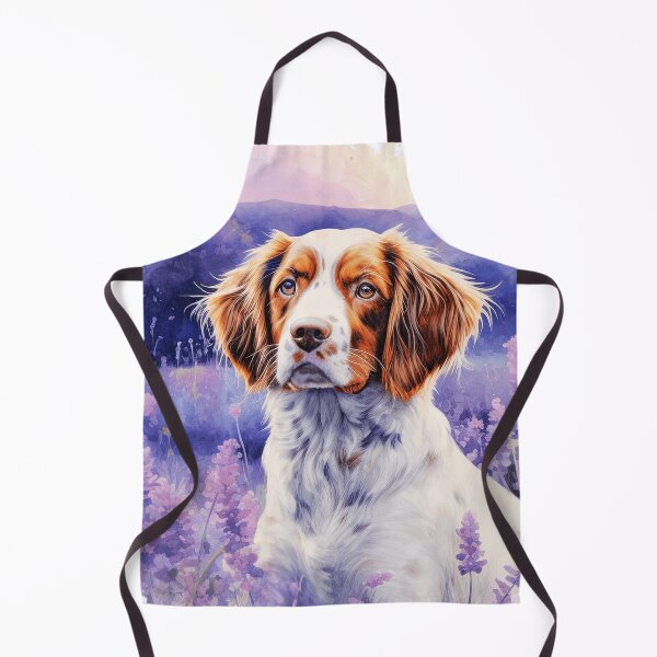 Item preview, Brittany Spaniel Dog In Lavender Flower Field designed and sold by TheAnimalZ00.