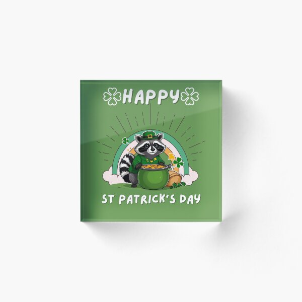 Artikelvorschau, Alles Gute zum St. Patrick's Day - Lustiger glücklicher Waschbär zum Patrick's Day entworfen und verkauft von Raccoon's World.