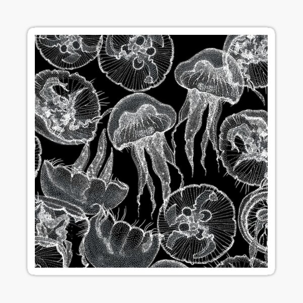 Item preview, moon jellyfish black designed and sold by scrummy.