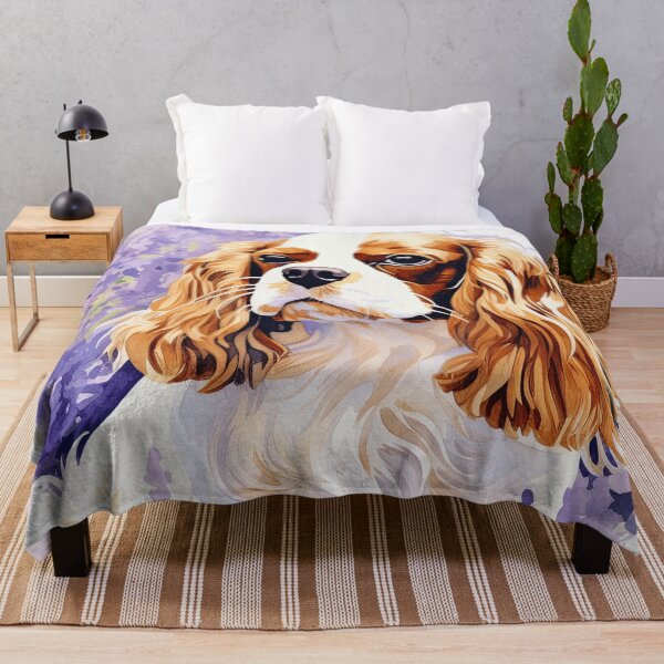 Item preview, Cavalier King Charles Spaniel Dog In Lavender Flower Field designed and sold by TheAnimalZ00.