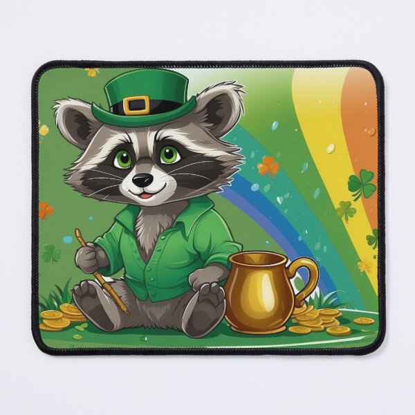 Item preview, St Patrick's Day Funny Lucky Raccoon - Rainbow Charm designed and sold by Raccoon's World.