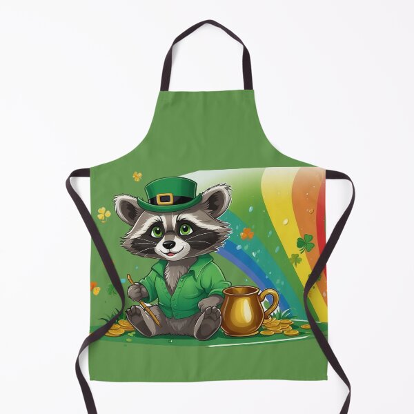 Item preview, St Patrick's Day Funny Lucky Raccoon - Rainbow Charm designed and sold by Raccoon's World.