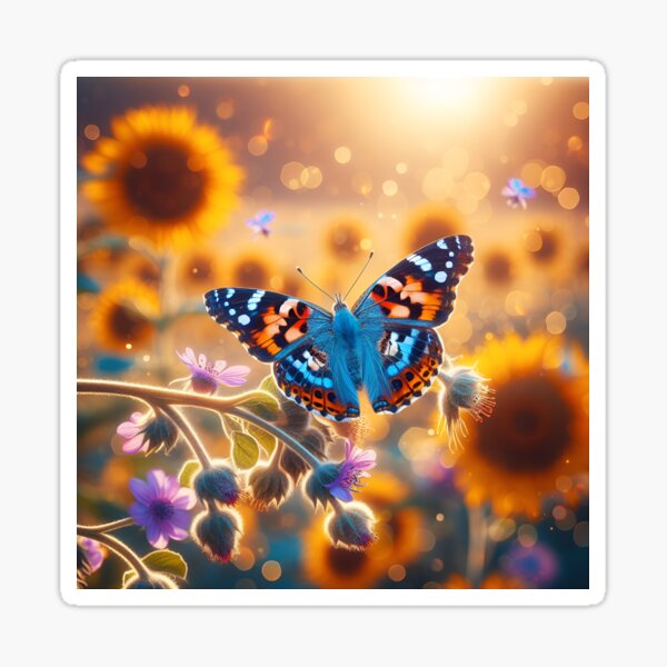 View of a Bright Yellow Sunflower Sticker