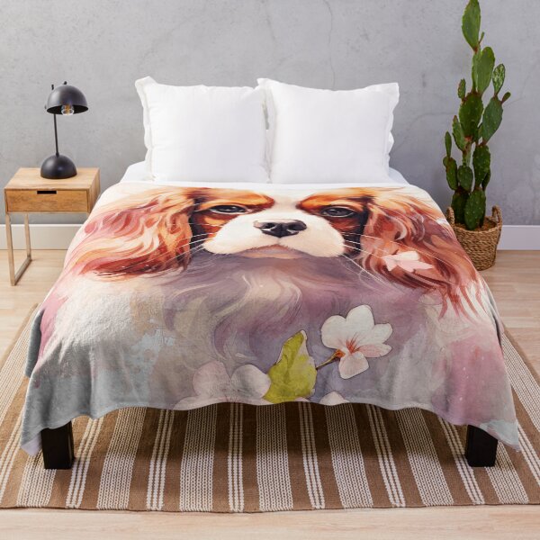 Item preview, Pink Floral Cavalier King Charles Spaniel designed and sold by TheAnimalZ00.