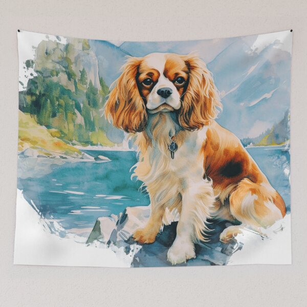 Item preview, Cavalier King Charles Spaniel In The Mountains designed and sold by TheAnimalZ00.