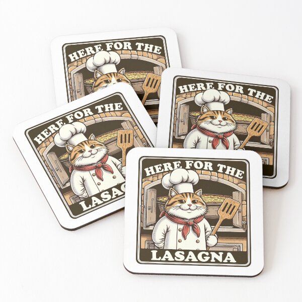 Item preview, Here For The Lasagna Funny Cat Italian Food designed and sold by TKsTees.