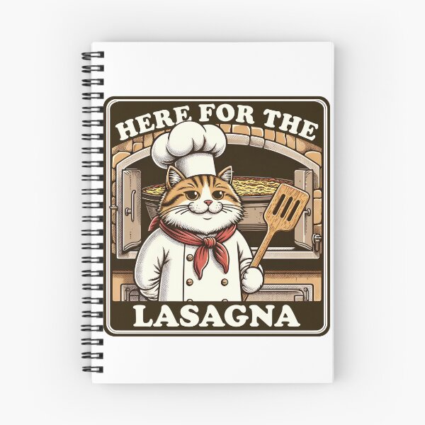 Item preview, Here For The Lasagna Funny Cat Italian Food designed and sold by TKsTees.