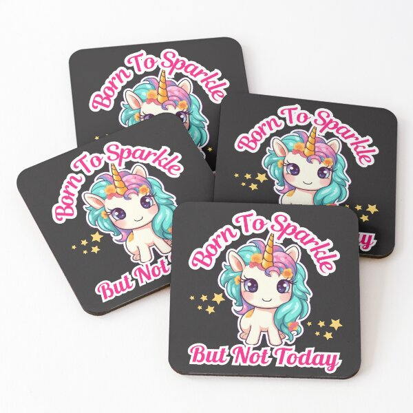 Item preview, Born To Sparkle But Not Today Funny Kawaii Unicorn  designed and sold by TeeVibesshop.