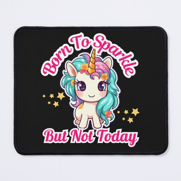 Item preview, Born To Sparkle But Not Today Funny Kawaii Unicorn designed and sold by TeeVibesshop.