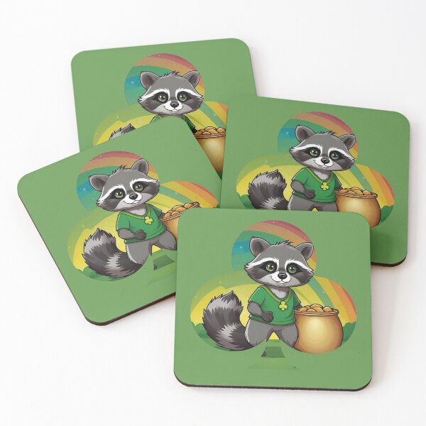 Item preview, St Patrick's Day Funny Raccoon - Rainbow Lucky Raccoon designed and sold by Raccoon's World.